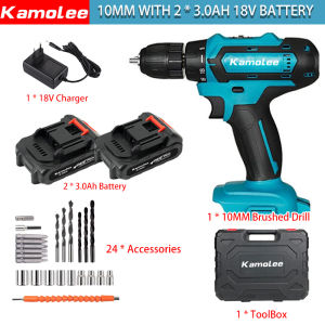 DISKON TERBESAR !Kamolee Premium Makita Versi 21V Brushless Pengisian 10 Mm/13 Mm portabel Obeng Bor Listrik Alat Listrik
