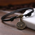 XZCXC Men Ankle Chain Bracelet Sandal Personality South Black Rope Foot Jewelry Foot Chain 12 Constellations Anklet. 