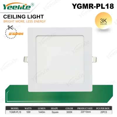 YEELITE Aluminum Ultra Thin LED Ceiling Light Pin Light Panel Lights 3500K/6500K Selectable 3W/6W/12W/18W LED Recessed Downlight for Living room Bedroom Bathroom Office Energy Saving Eye Friendly
