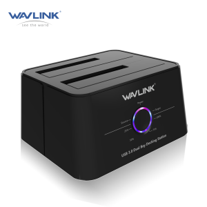 Wavlink USB 3.0 to SATA Dual Bay External Hard Drive Docking Station for 2.5/3.5 Inch SSD HDD SATAⅠ/Ⅱ/Ⅲ Support 2×16TB &UASP With Offline Clone/Backup Function