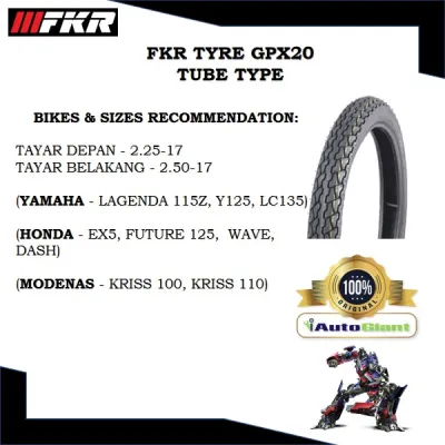TAYAR FKR GPX20 *F20 SOTONG PATTERN* 225-17 250-17 TUBE TYPE TYRE