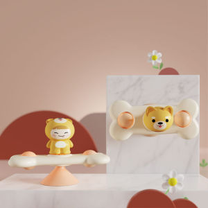 Bayi Suction Cup Spinner Mainan Suara Bayi Mainan Mandi Kursi Makan Gyro Berputar Pendidikan Dini 0-3 Tahun