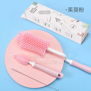 Combo Bộ Cọ Rửa Bình Sữa 3 Chi Tiết Và 1 Túi Nước Rửa Bình Sữa Dnee Túi 550ml