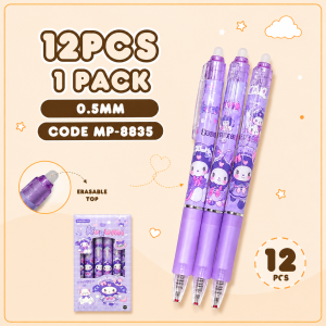 Sanrio 0.5mm Pen Set – 6pcs Surprise Pack Iconic Characters & Smooth Ink Kuromi Melody Pochacco Cinnamoroll Naruto