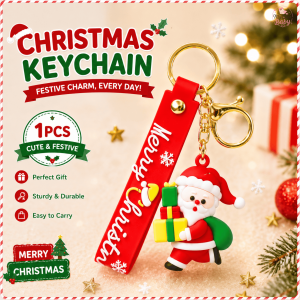 Buy 1 Take 3 Christmas Keychain Set Cute Santa Tree Reindeer Sock Key Holder Bag Accessory Holiday Giveaway Gift