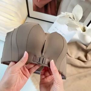 [Anti slip artifact] Front buckle strapless gathering bra for women without steel rings invisible bra set thin breathable anti sagging bra off shoulder anti glare and strapless