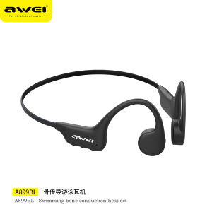 Awei A899BL Bone Conduction Headphone for Swimming IPX8 Waterproof Sweat Resistant Bluetooth Earphone Open Ear Sports Headset with HD Microphone Built-In 32GB Memory Magnetic Charging for Outdoor Running Cycling
