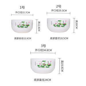 LZD  Non-Hole Thickened plus-Sized Balcony Imitation Porcelain Bowl Lotus Sleeping Lotus Lotus Hydroponics Green Plant Plastic Flower Pot   Lotus flowerpot
