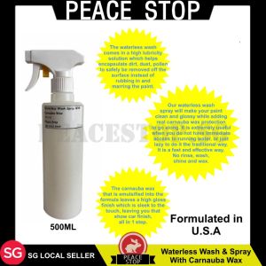 Waterless Wash Spray With Carnauba Wax 500ml No Rinse Car Wash & Wax Shine Glossy Detailer Rinseless Ready to Use