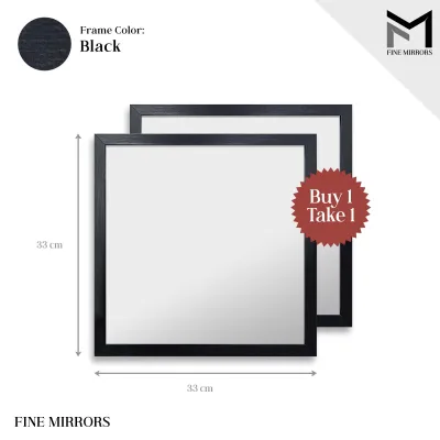 Fine Mirrors [Buy 1 Take 1] Wall Mirror 12 x 12 Black