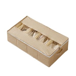 CNAIFE2 Moisture-proof Under Bed Storage Bag Breathable Zipper Closure Clothes Organizer with Cover Convenient with Handle Folding Finishing Box Bedroom