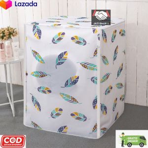 (COD)Sarung Mesin Cuci Bukaan Depan PEVA Cover sarung Penutup Mesin Cuci