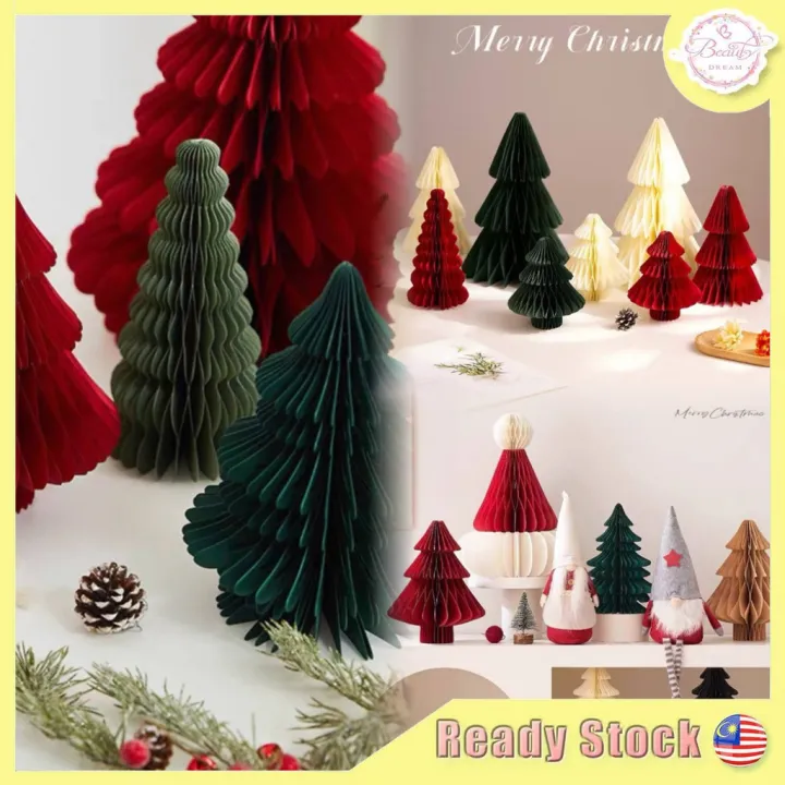 ⚡️Ready Stock⚡️INS Chrismas Tree DIY Folding Paper Honeycomb Creative ...