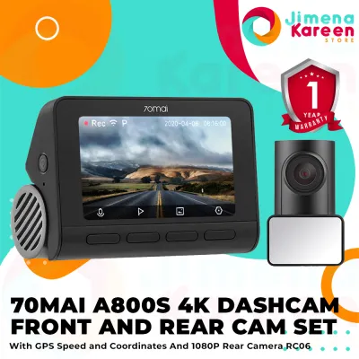 70mai A800S + RC06 4K Smart Dashcam Front and 1080P Rear Camera Global Version Black