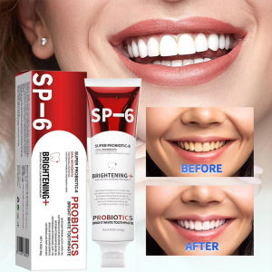 ยาสีฟัน SP-6 ปรับปรุงกลิ่นปาก ลมหายใจสดชื่น ทำให้ฟันขาวขึ้น เหมาะสำหรับทั้งครอบครัว Probiotic Whiten Toothpaste Stain Removing Freshen Breath Brightening White Toothpaste Oral Care 140g