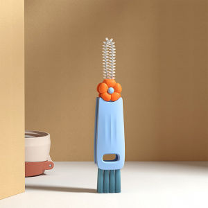 3 in 1 Cup Cleaning Brush Multi-functional Cup Mouth Scrubber Rotatable Kitchen Cleaning Brush Gadgets Cup Lid Cleaner