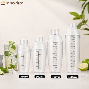 Durable Food Grade PC Transparent Graduated Cocktail Shaker Drink Mixer For Milk Tea Bartender Home Bar Multiple Sizes