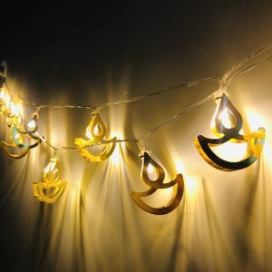 New LED Deepavali Light 2M deepavali decoration item battery powered Metal Hanging deepavali decoration