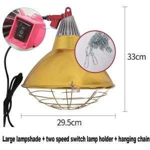 Pet Incubator Lamp Adjustable Switch Poultry Heat Infrared Rearing Livestock Pig Chicks Thermal Lamp