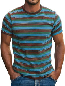[Local Stock] VCC Funny 3D Striped Print T Shirt For Men Daily Casual O-neck Short Sleeve Fashion Comfortable Breathable Tees Hip Hop Street Tops