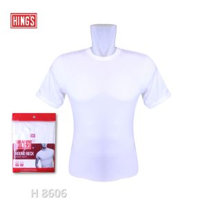 Hings Kaos Dalam Oblong Pria O-Neck H 8606 Putih Isi 1Pcs