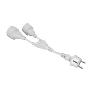 Double Output 16A Power Distribution Cable European Standard 4.8MM Connectors 30CM Efficient Cord