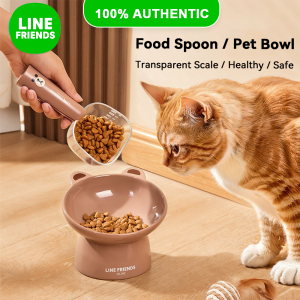 LINE FRIENDS ABS Pet Food Scoop with Measuring Scale Long Handle Dog Cat Feeding LFB368