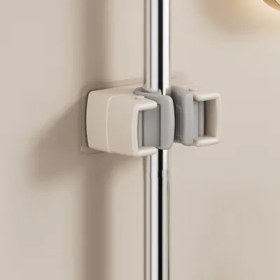 New Wall-Mounted Mop Clip Abs Self-Adhesive Punch-Free Broom Holder Strong Seamless Mop Chuck Home Kitchen Bathroom Tool