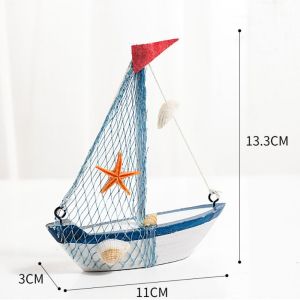 BAGUO Sáng Tạo Thời trang Tự làm Quà sinh nhật Đồ thủ công bằng gỗ Đạo cụ chụp ảnh Mô hình thuyền buồm Đồ trang trí thuyền buồm Bức tượng nhỏ thu nhỏ Thuyền buồm tiểu cảnh