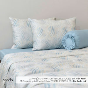 Bộ chăn ga gối 5 món Lụa Tencel Sen Đá Home Bedding cao cấp họa tiết Set drap giường nệm 1m6 1m8 Lyocell Satin 60S