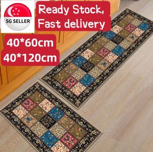 [LOCAL SELLER] 40*60+40*120cm Antislip Carpet Kitchen Utensils Soft Flannel Carpet Rug Floor Mat Kitchen Dapur and Bathroom