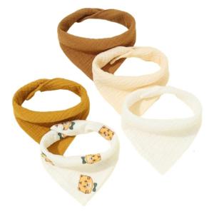 Baby Burp Cloth Teething Bib Gauze-Cloth High Absorb Bandannas Bib Breathable Nursing Bib Newborn Feeding Essential 5Pcs