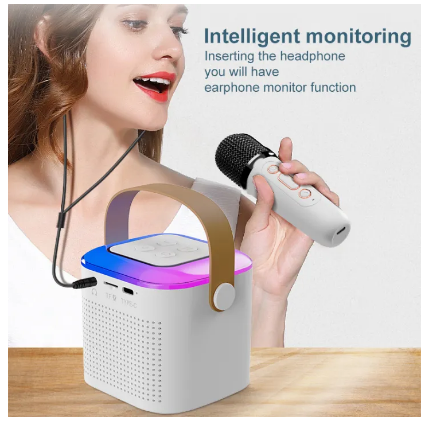 Karaoke Bluetooth Speaker with 1 Microphone 3D Stereo Amplifier ...