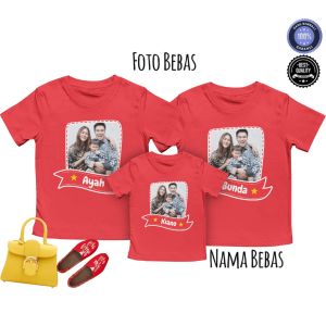 Kaos Custom Foto POLAROID STYLE Couple Desain Foto Sendiri & Kaos Custom Anak