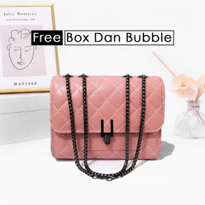 Tas pesta tali rantai cewek tas kondangan ke pesta sling bag polos tas selempang wanita strap rante