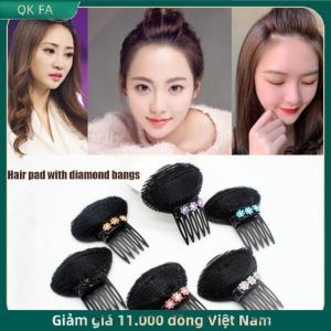 QK FA ✨ Rhinestone vô hình Fluffy Sponge tóc Clip phía trước dòng tóc khối lượng cơ sở Puff đệm tóc Bun tóc tạo kiểu tóc kẹp tóc