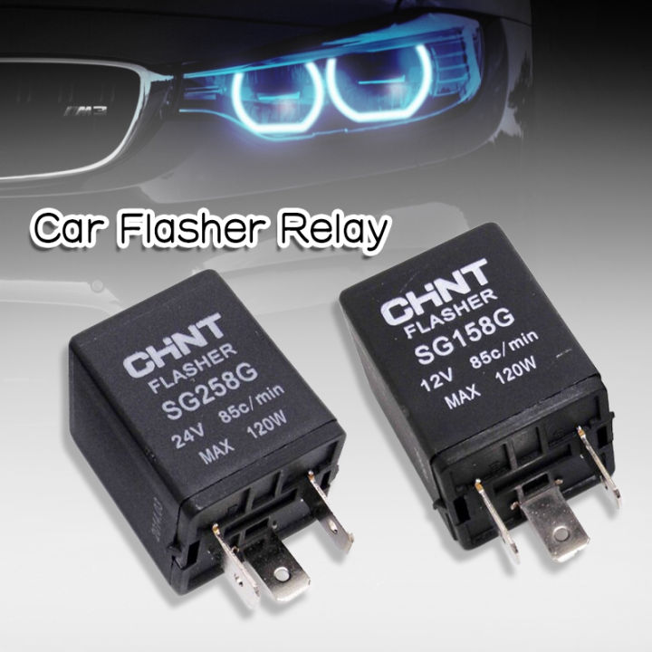 Car Flasher Relay Universal Car Smart Electronic 3-Pin Plug-In 12V 24V ...