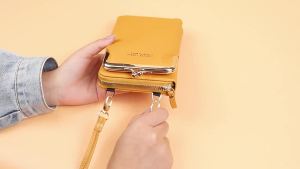 กระเป๋าสะพายข้างเล็กแบบไหล่เดียวลายลิ้นจี่ สไตล์เกาหลี สีพื้น กระเป๋าศัพท์อเนกประสงค์ ความจุขนาดใหญ่ กระเป๋าเล็กสำหรับผู้หญิง Hot