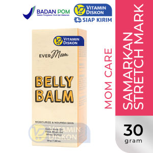 EVERMOM BELLY BALM MOISTURIZE AND NOURISH SKIN - 30GR | Krim Cegah Stretch Mark & Melembapkan Perut Ibu Hamil