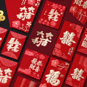 CUSELAS New Year Packet Red Envelope Good Luck Luck Money Bag Blessing Bag 10Pcs/set Best Wishes Money Pocket Celebration Party