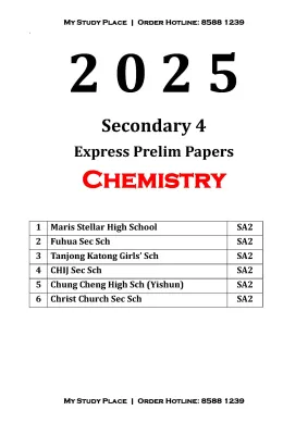 2025 SEC 4 EXP G3 PURE CHEMISTRY EXAM PAPER WITH ANSWERS | O LEVEL | EXPRESS | SCHOOL EXAMPAPER | PRELIM | PRACTICE PAPER