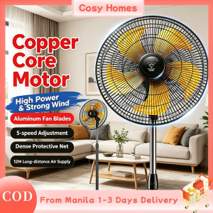 18 inch Industrial Electric Fan Heavy Duty Aluminium 5 Blades Stand Fan 5 Speed Adjustable High Wind for Home Bedroom Workshop