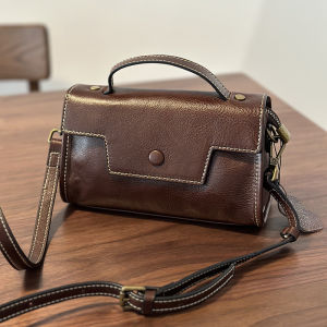 BeeGreen Women Genuine Leather Small Shoulder Bag Retro Square Handbag High Quality Cellphone Sling Bag