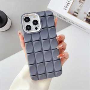 CASE FOR IPHONE 7 8 7+ 8+ X XS XR XSMAX 11 12 13 14 15 PRO MAX 14PLUS 15PLUS CASING LATTICE CUBIC MOTIF CUBE CHOCOLATE
