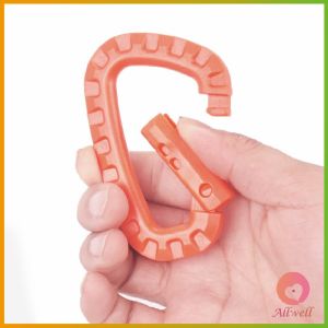 AW คร่ำหวอดเซฟตี้ ตะขอพวงกุญแจ คาราบิเนอร์ สแนปลิ้งค์ แบบพลาสติก Carabiner D Ring