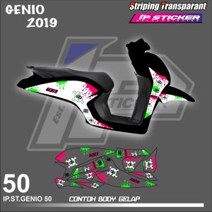 GENIO (COD) STIKER STRIPING MOTOR HONDA GENIO TAHUN 2019 - LIST SIMPLE DESAIN RACING IP.STRIPING HOLOGRAM DAN TRANSPARAN IP.KODE 50