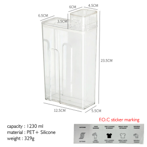 Transparent Liquid Powder Container For Cleaning Detergent Washing Powder