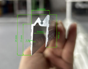 รางลิ้นอลูมิเนียม ขนาดร่องไม้อัด 9.6 มม. อุปกรณ์ประกอบแร็ค ยาวเส้นละ 2 เมตร หนา 1.5mm.