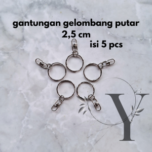 BAHAN GANTUNGAN KUNCI 5 PCS MODEL PUTAR GANTUNGAN KUNCI BAHAN KERAJINAN TANGAN
