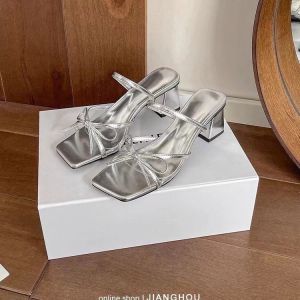 French Silver Heels Women's Two-for-all Sandals: A Stylish Summer Choice